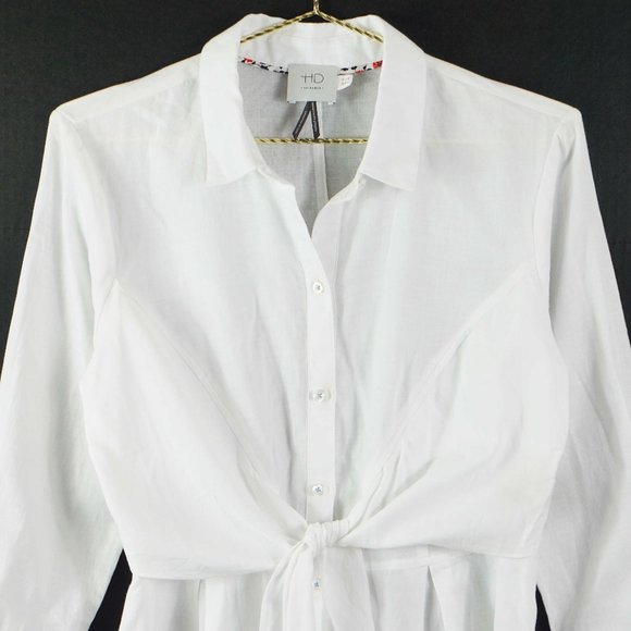 Anthropologie HD in Paris Tie Front Button Down 6 - Picture 3 of 5